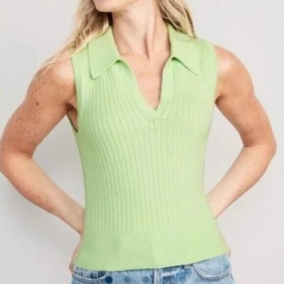 Old Navy Size XXL Sleeveless Rib Knit Polo Top NWT - Picture 8 of 8